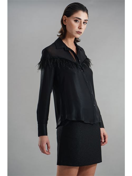 Camicia con piume elmas phil | 070276NERO